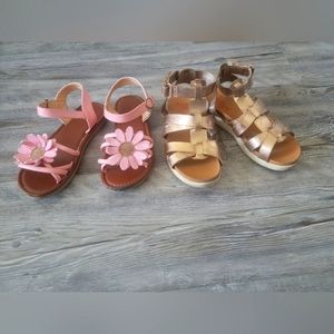 2 pair of girls sandals size 13